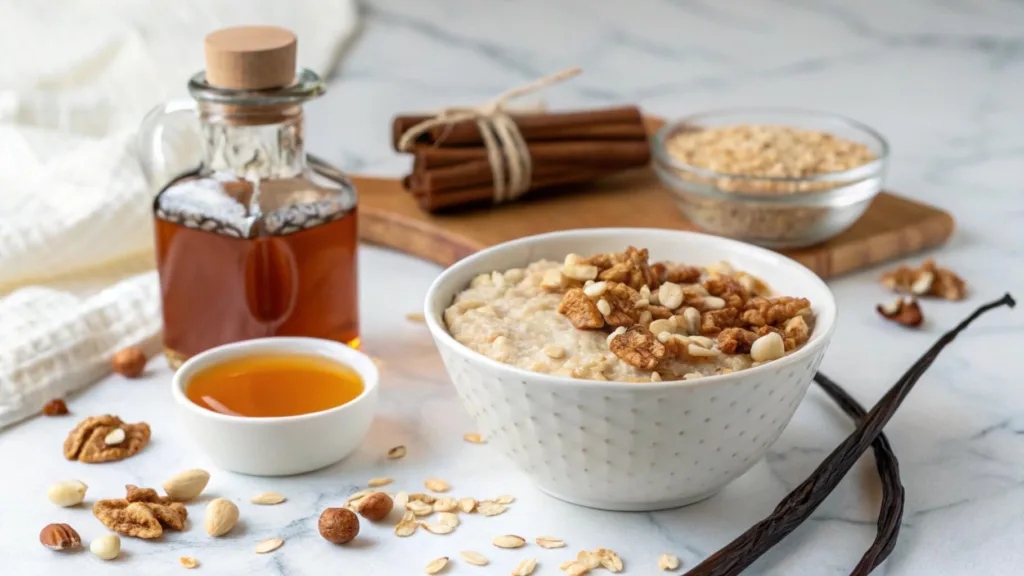Vanilla Nut Granola Recipe-Granola ingredients laid out