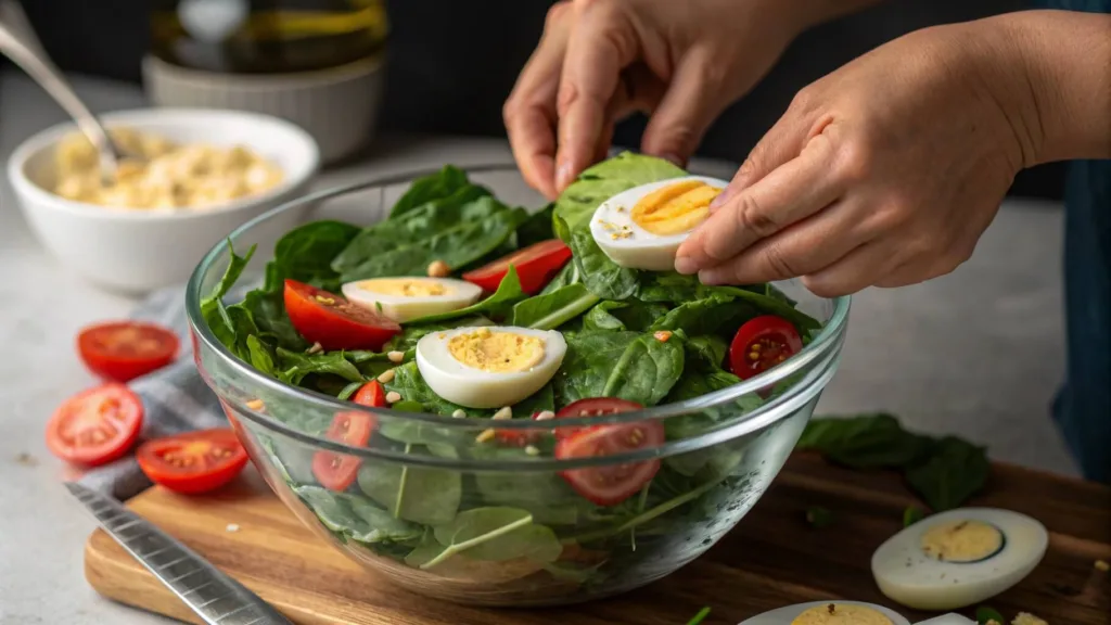 Assembling salad