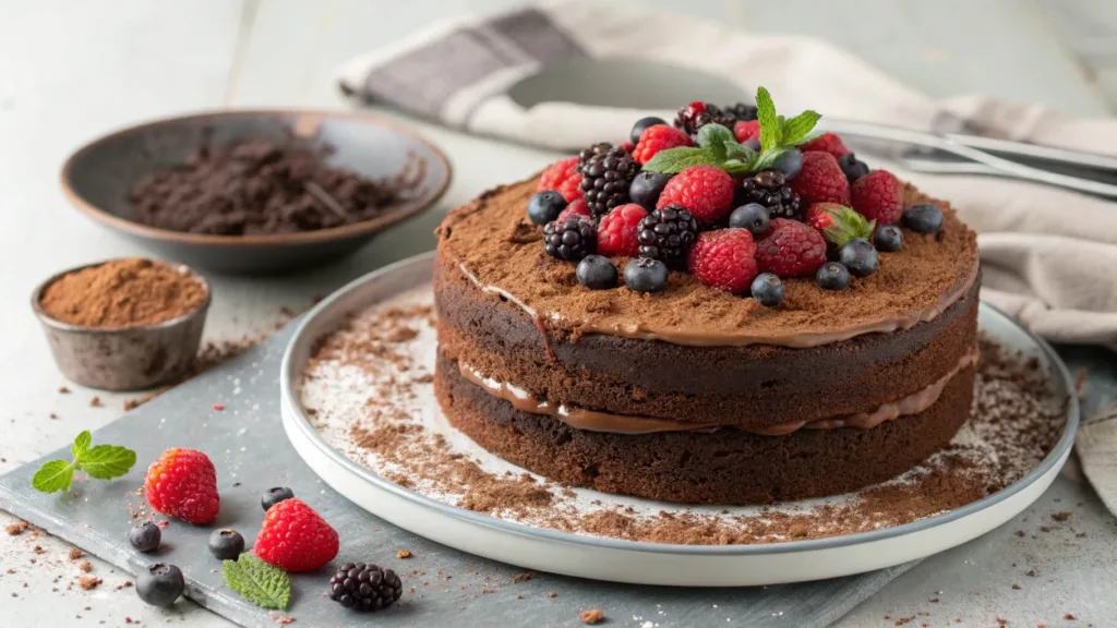 Decorated Cake with Fresh Berries