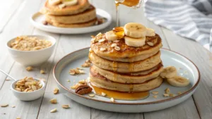 fluffy banana pancakes made with almond flour