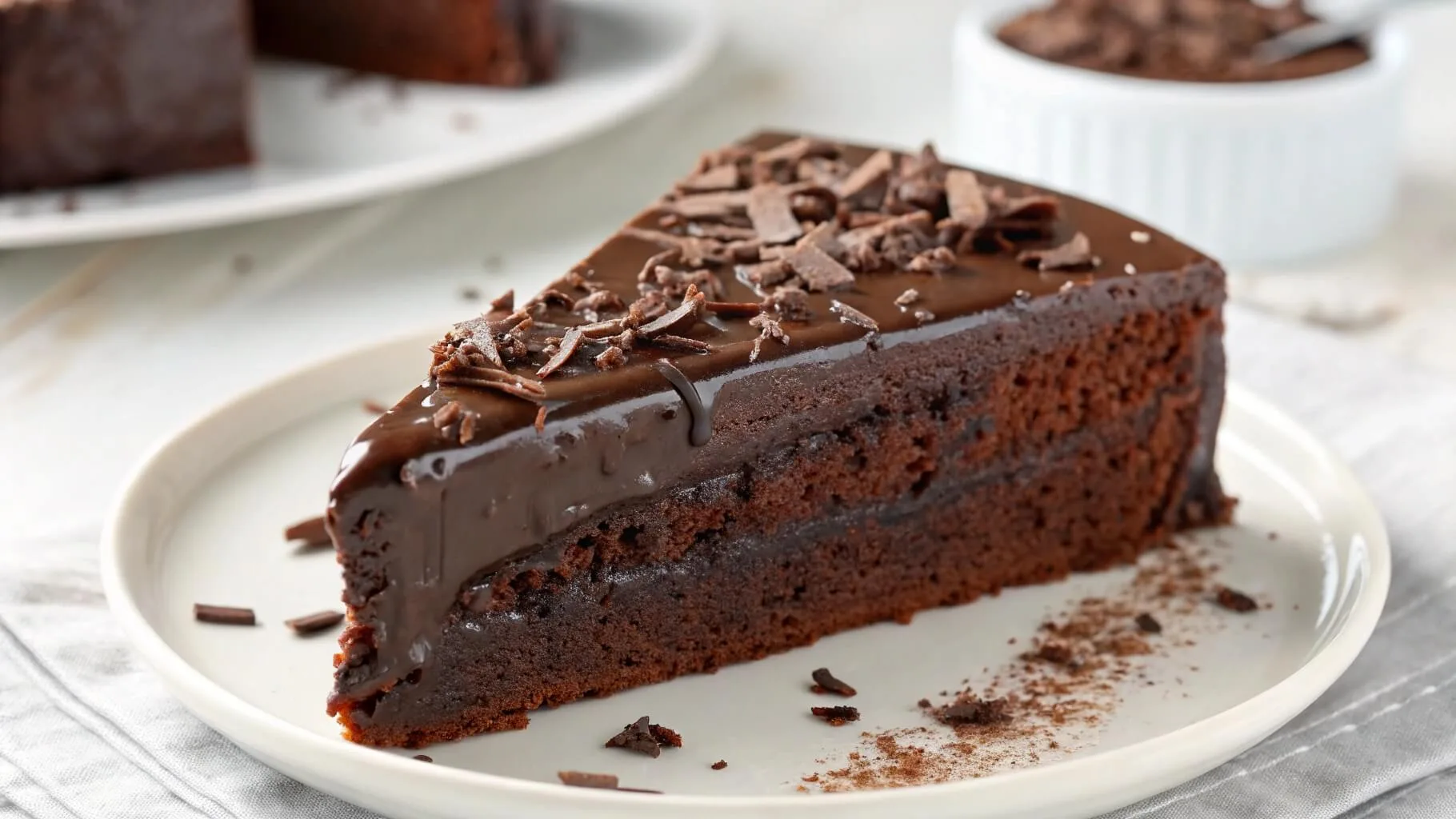 Sourdough Chocolate Cake Slice with Chocolate Glaze