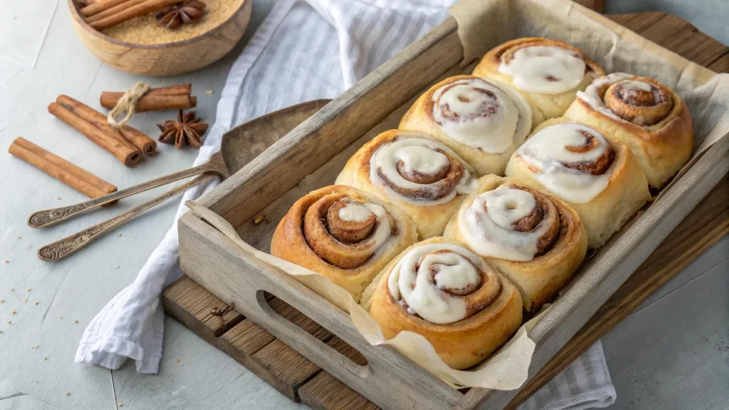 Sourdough cinnamon rolls with frosting - sourdough dessert recipes