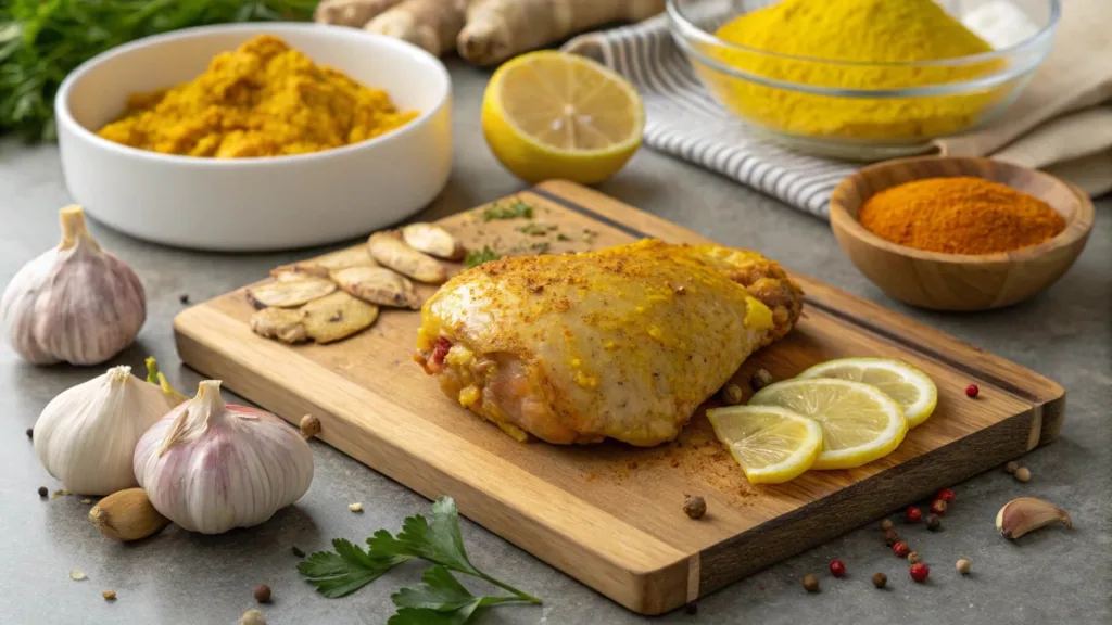 Marinated chicken with fresh spices
