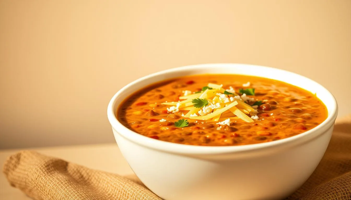 Cheesy Red Lentil Soup