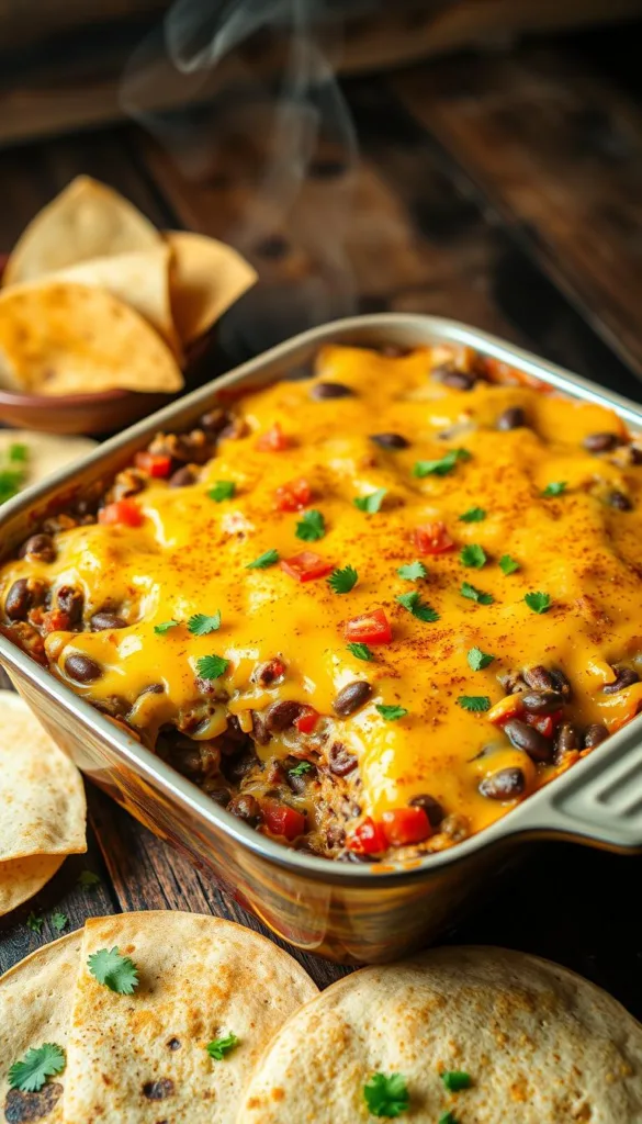 cheesy Tex-Mex black bean casserole